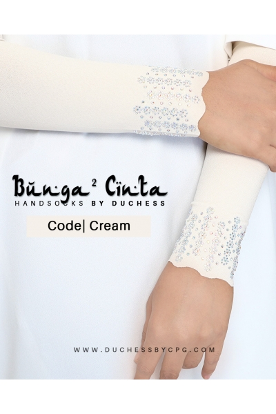 DUCHESS BUNGA-BUNGA CINTA HANDSOCKS - CREAM